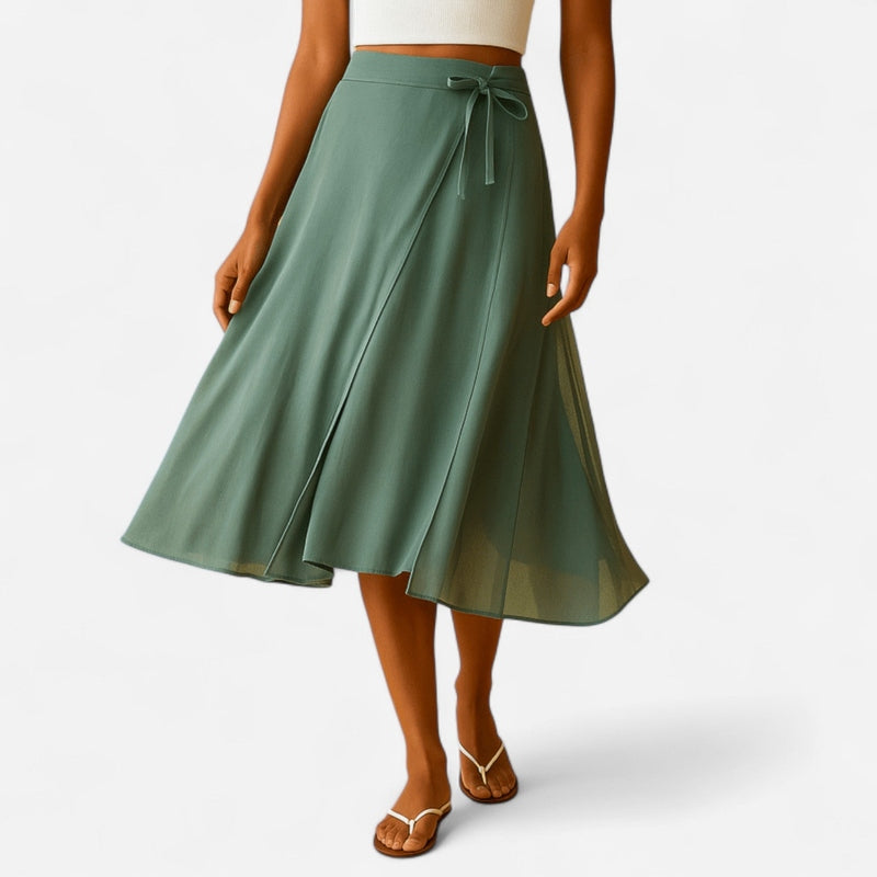 Québec Élégance Skirts Emma - Jupe midi taille haute flatteuse pour femme, élégante et confortable