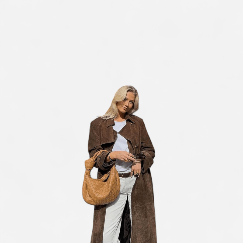 Québec Élégance Solana - Élégant trench-coat en cuir pour toutes occasions
