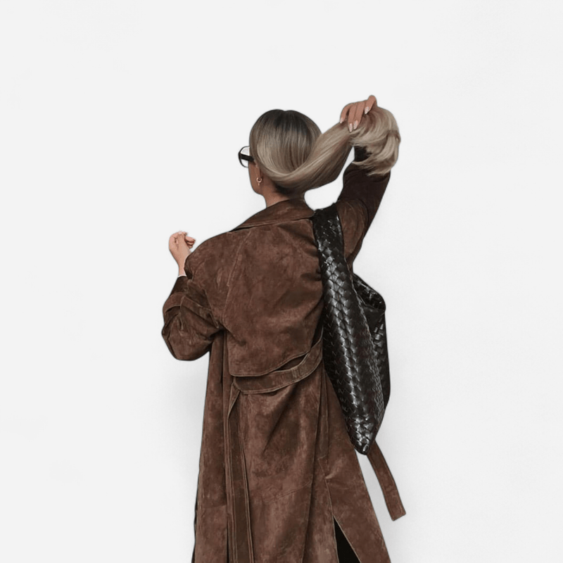 Québec Élégance Solana - Élégant trench-coat en cuir pour toutes occasions