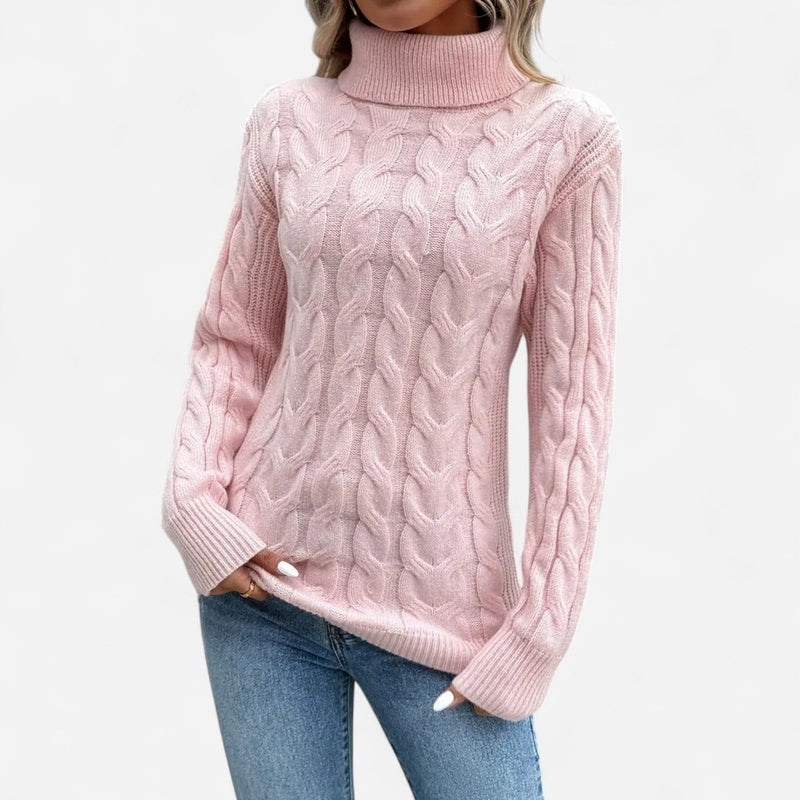 Québec Élégance Sweater Brenda - Pull à col roulé en tricot pour un style élégant