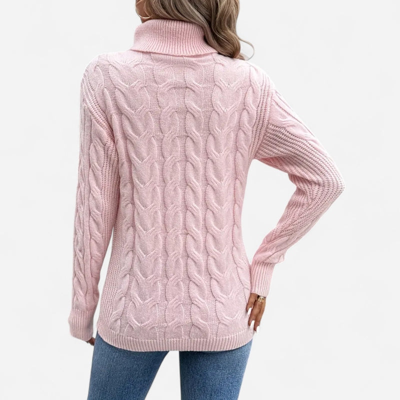 Québec Élégance Sweater Brenda - Pull à col roulé en tricot pour un style élégant