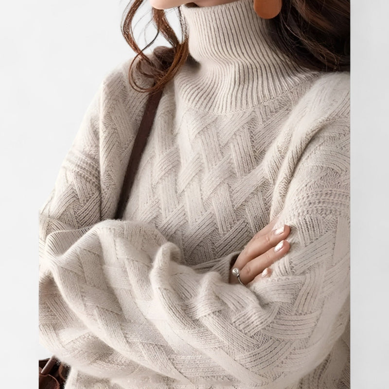 Québec Élégance Sweater Colette - Pull en cachemire col roulé chic et confortable