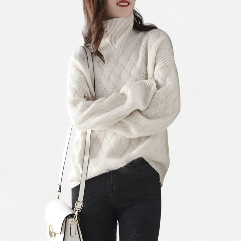 Québec Élégance Sweater Colette - Pull en cachemire col roulé chic et confortable