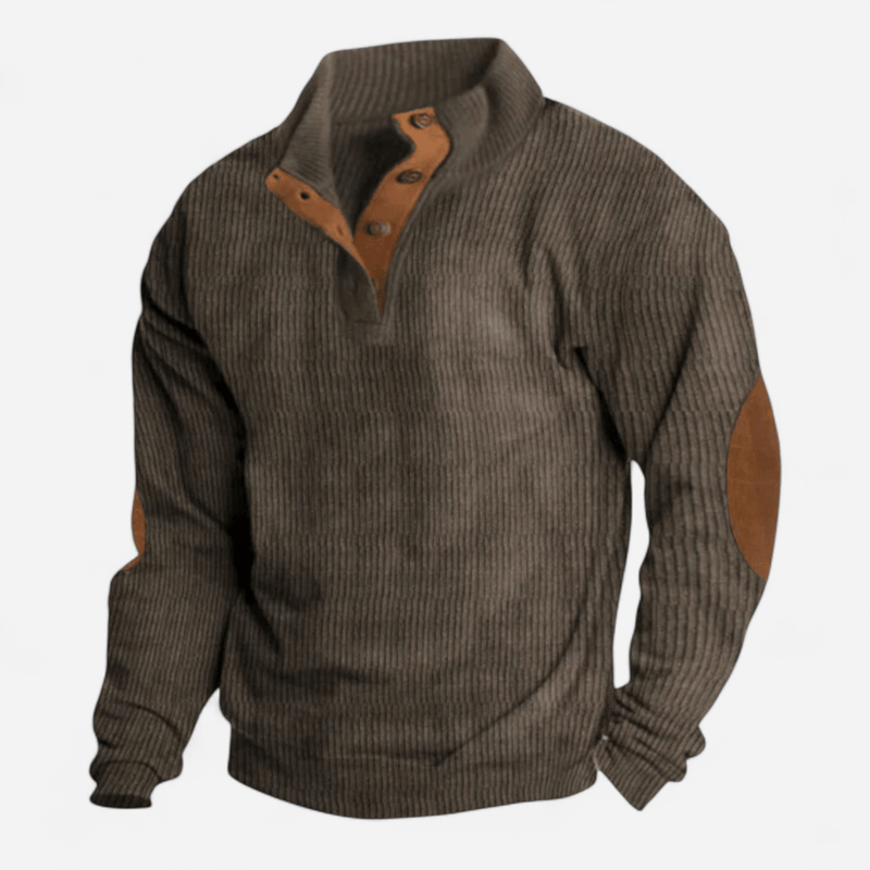 Québec Élégance Sweater Friedrich - Pull à côtes avec boutons pour un style élégant