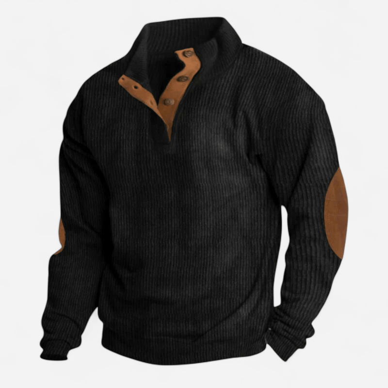 Québec Élégance Sweater Friedrich - Pull à côtes avec boutons pour un style élégant
