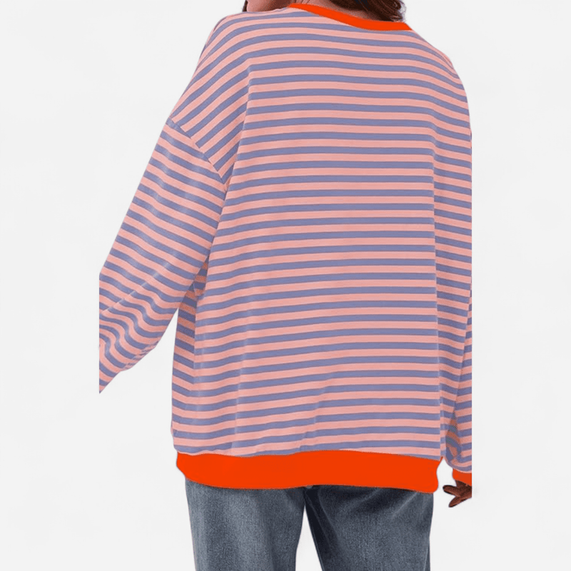 Québec Élégance Sweater Lucy - Pull rayé oversize alliant confort et style