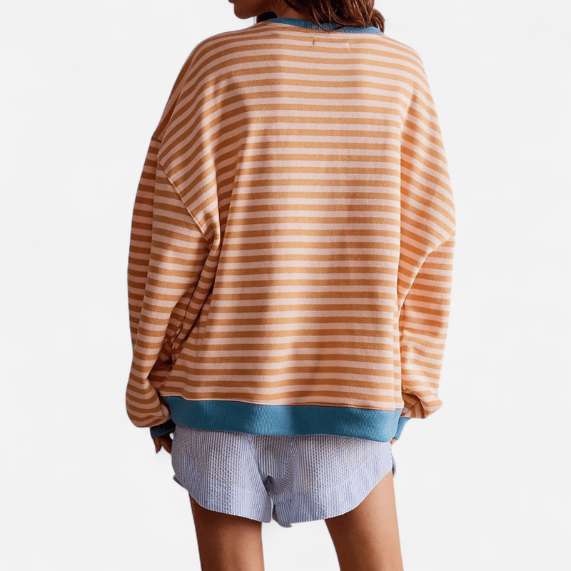 Québec Élégance Sweater Lucy - Pull rayé oversize alliant confort et style