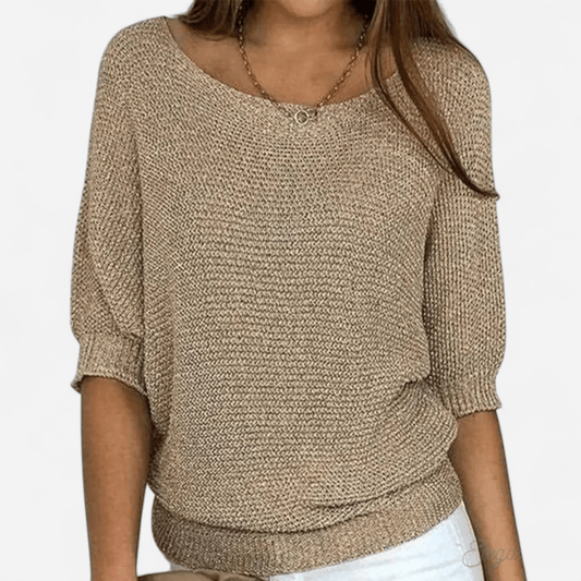 Québec Élégance Sweater Maya - Pull en maille croisée élégant pour un style raffiné