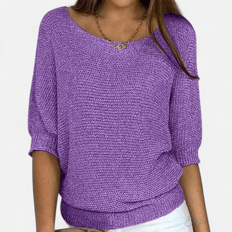 Québec Élégance Sweater Maya - Pull en maille croisée élégant pour un style raffiné