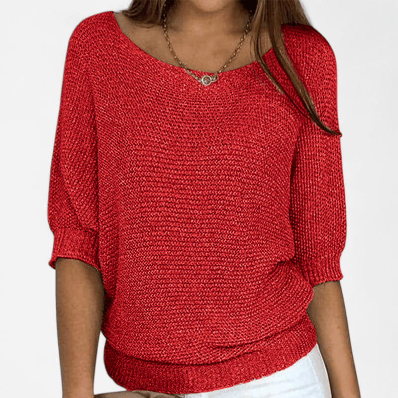 Québec Élégance Sweater Maya - Pull en maille croisée élégant pour un style raffiné