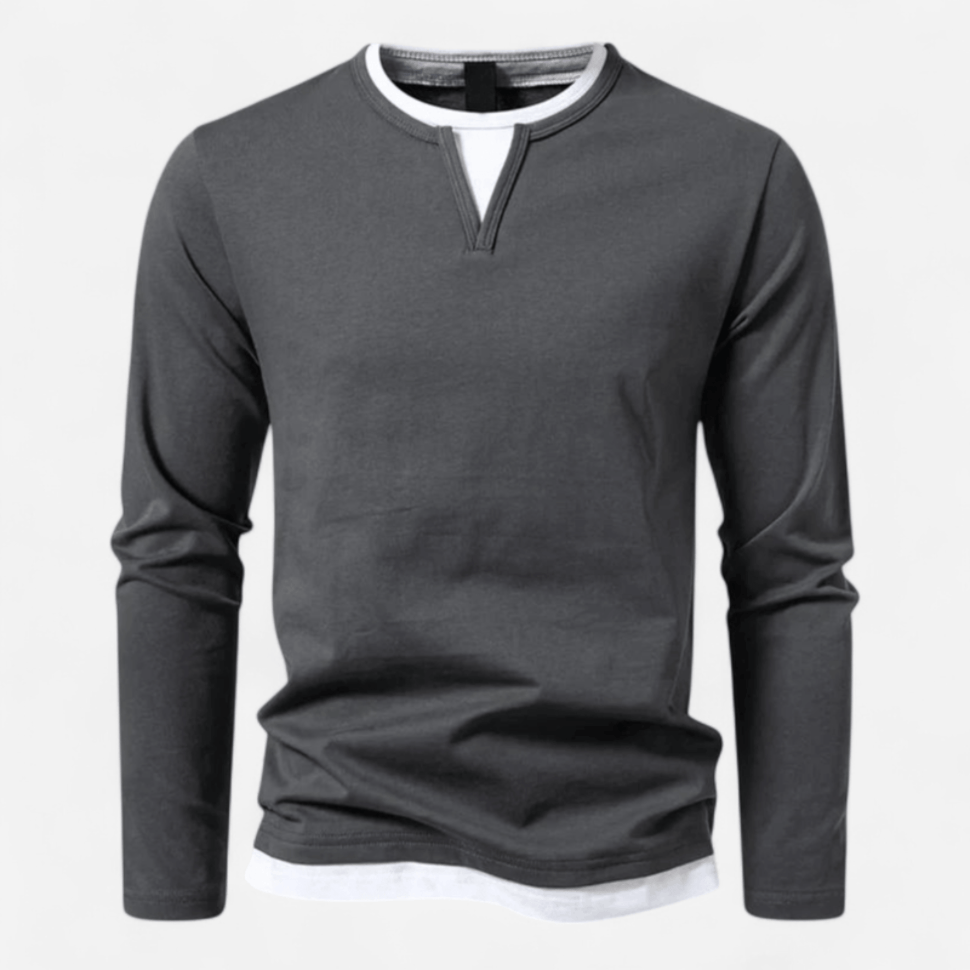 Québec Élégance Sweater Ryan - Pull minimaliste à col en V en coton premium