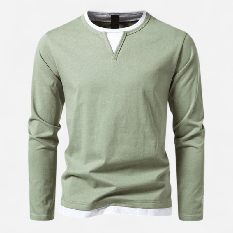 Québec Élégance Sweater Ryan - Pull minimaliste à col en V en coton premium
