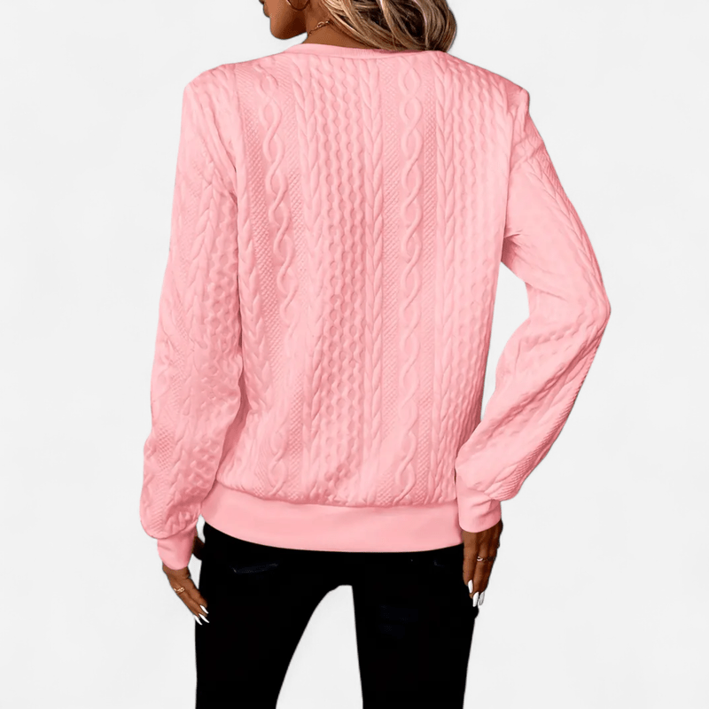 Québec Élégance Sweater Sara - Pull en maille élégant et stylé avec fermeture éclair