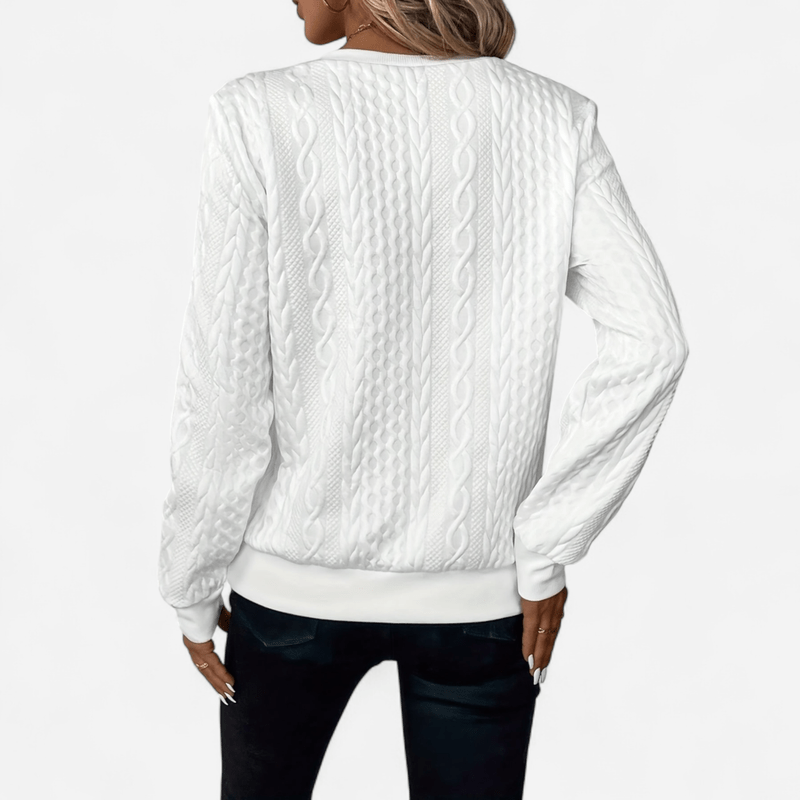 Québec Élégance Sweater Sara - Pull en maille élégant et stylé avec fermeture éclair