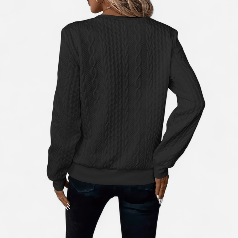 Québec Élégance Sweater Sara - Pull en maille élégant et stylé avec fermeture éclair