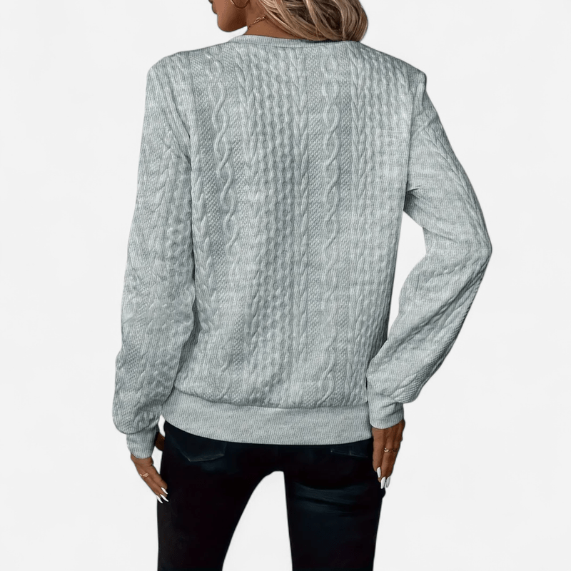 Québec Élégance Sweater Sara - Pull en maille élégant et stylé avec fermeture éclair