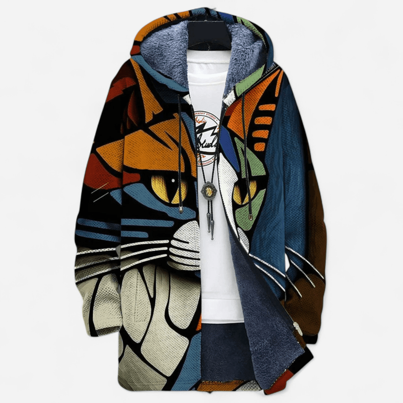 Québec Élégance Sweater Vests Pia - Veste imprimée artistique pour un style audacieux
