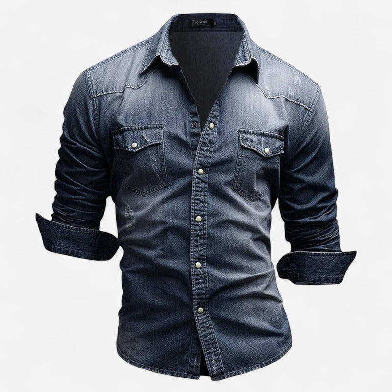Québec Élégance Tops & Blouses Draven - Chemise en jean rétro au style intemporel