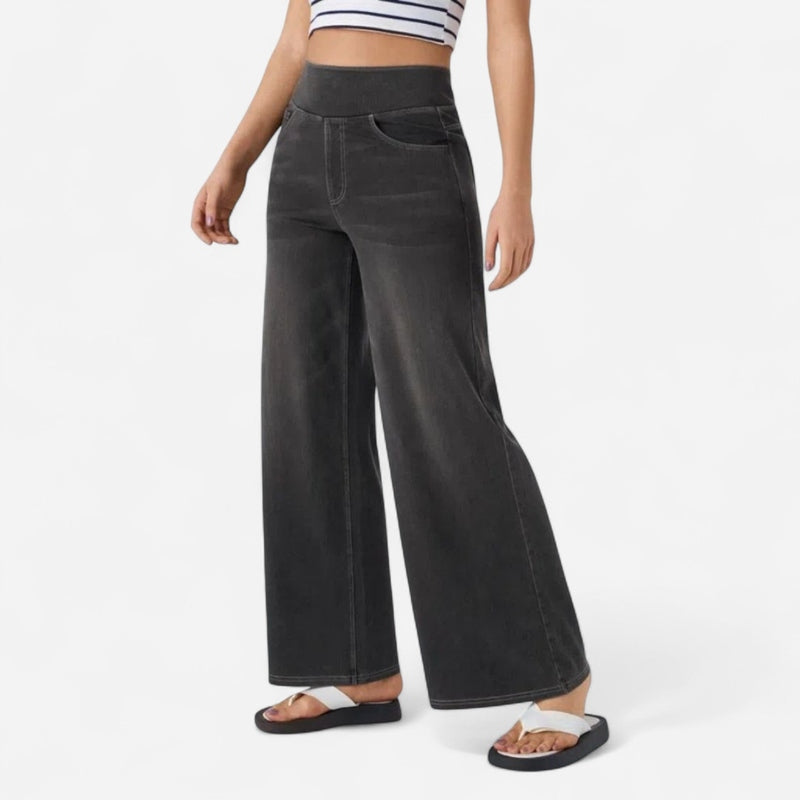 Québec Élégance Women Pants & Shorts Ainsley - Jeans Confortables à Jambe Large pour un Style Élégant