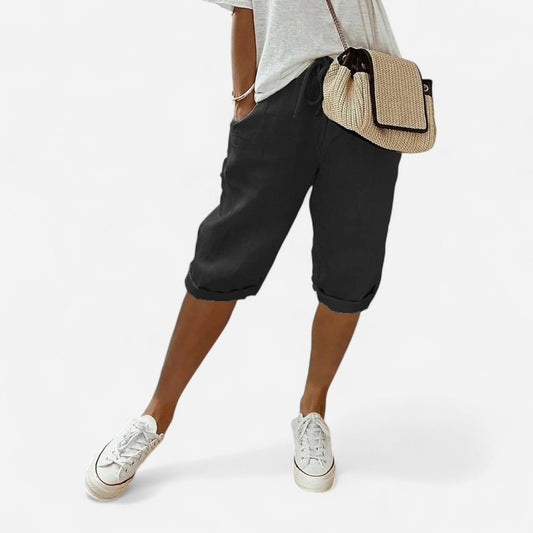 Québec Élégance Women Pants & Shorts Paisley - Shorts en Coton pour Femmes | Confort Élégant et Style Chic