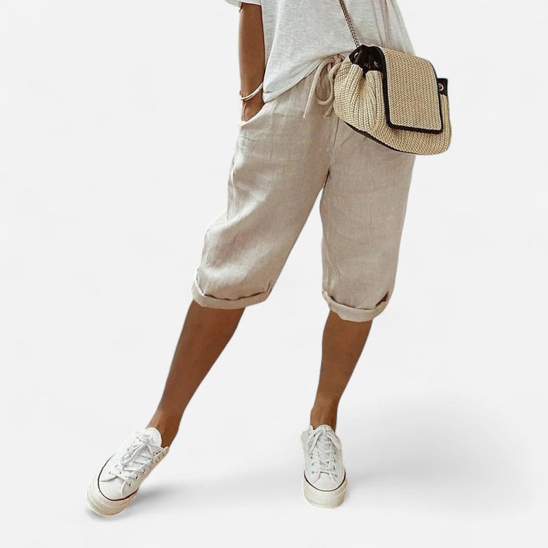 Québec Élégance Women Pants & Shorts Paisley - Shorts en Coton pour Femmes | Confort Élégant et Style Chic