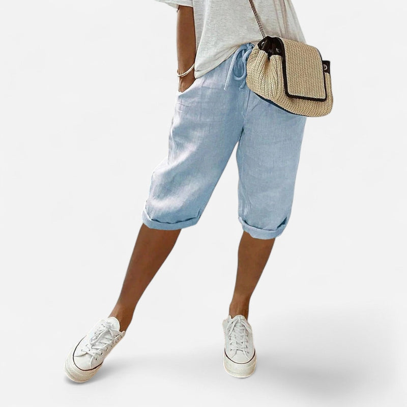 Québec Élégance Women Pants & Shorts Paisley - Shorts en Coton pour Femmes | Confort Élégant et Style Chic