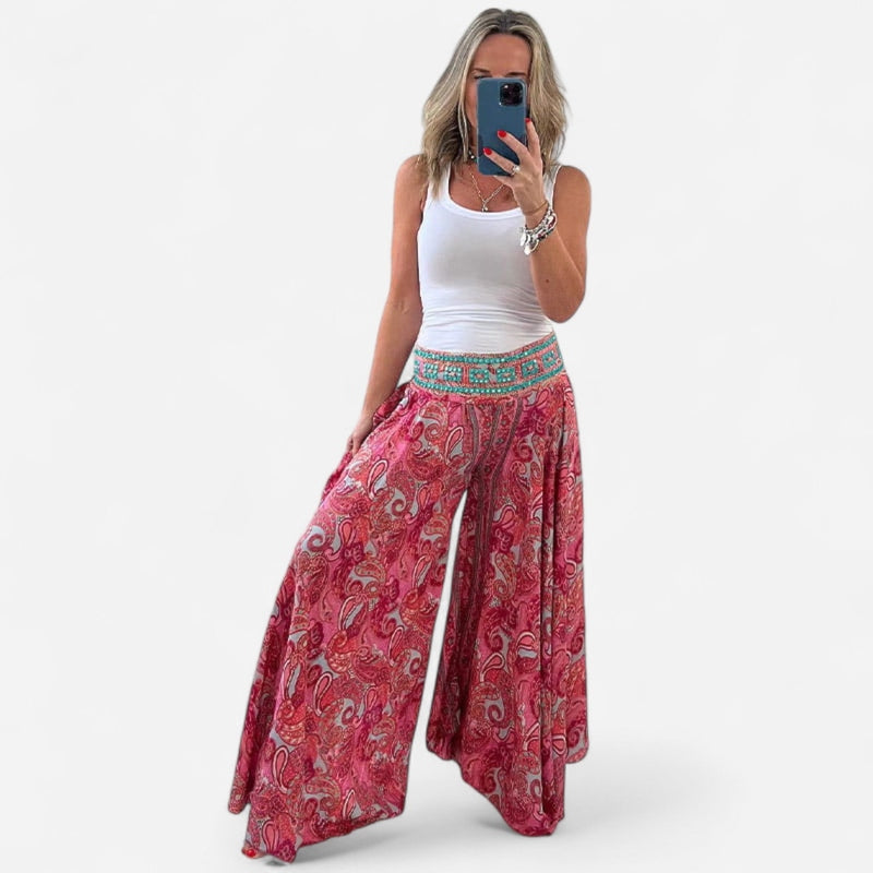 Québec Élégance Women Pants & Shorts Reagan - Pantalons Boho Chic Légers pour un Style Élégant et Confortable