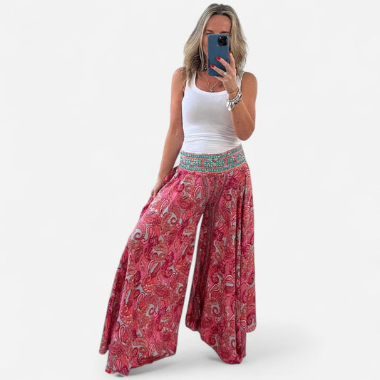 Québec Élégance Women Pants & Shorts Reagan - Pantalons Boho Chic Légers pour un Style Élégant et Confortable