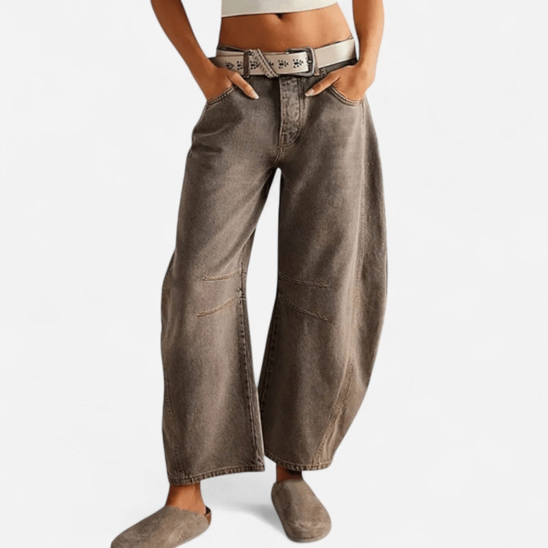 Québec Élégance Women Pants & Shorts Sabri - Jean Baggy Chic Femme | Confort et Style Élégant