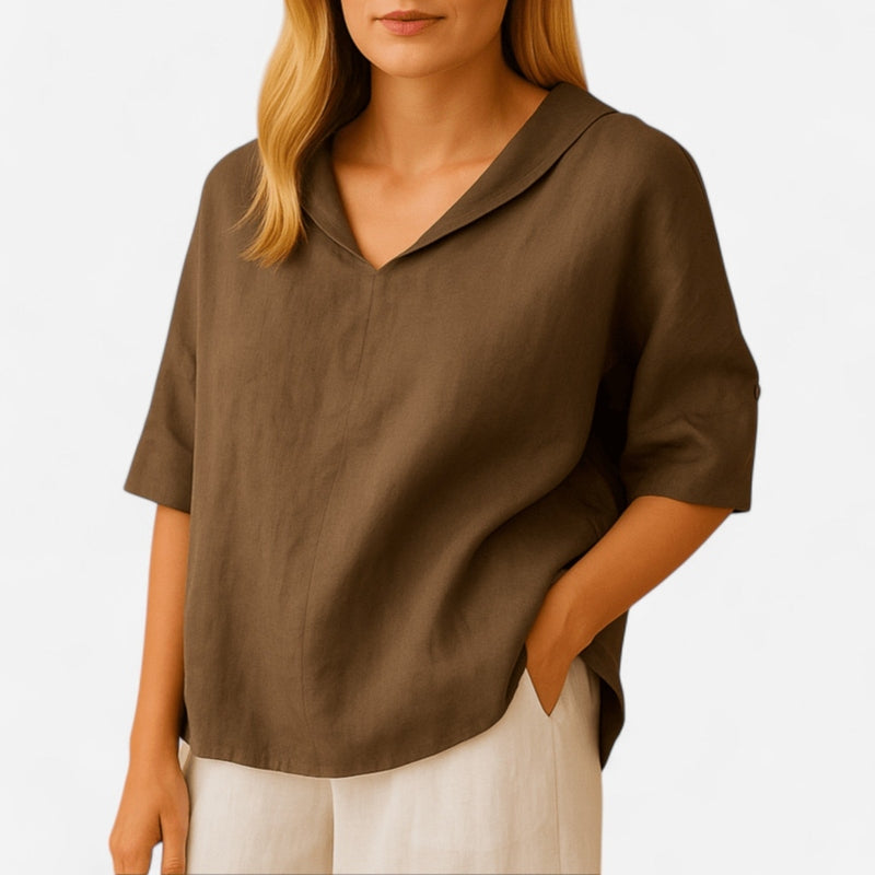 Québec Élégance Women's T-Shirt Tindra - Chemisier Élégant Ample pour Femmes, Confort et Style