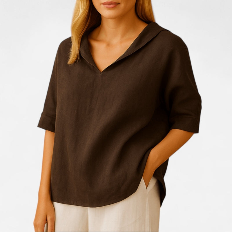 Québec Élégance Women's T-Shirt Tindra - Chemisier Élégant Ample pour Femmes, Confort et Style