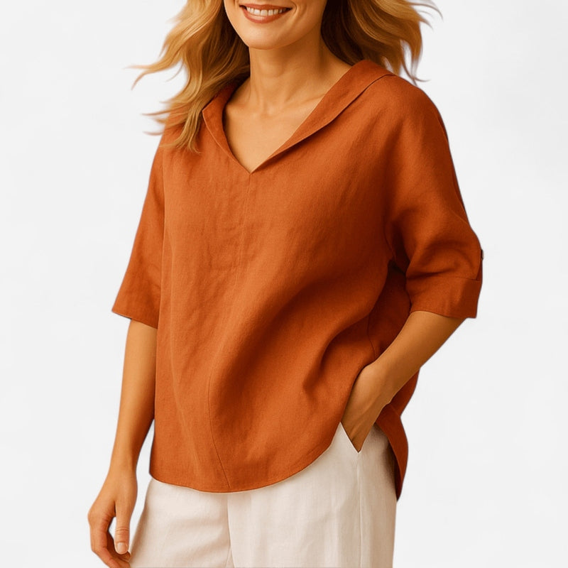 Québec Élégance Women's T-Shirt Tindra - Chemisier Élégant Ample pour Femmes, Confort et Style