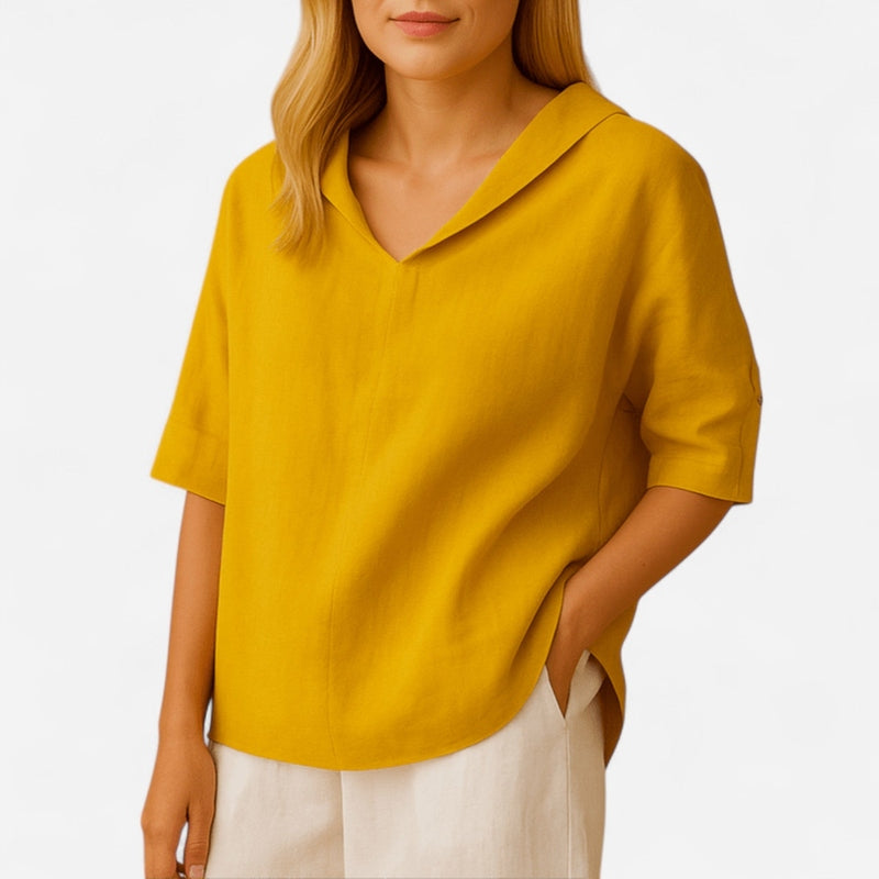 Québec Élégance Women's T-Shirt Tindra - Chemisier Élégant Ample pour Femmes, Confort et Style