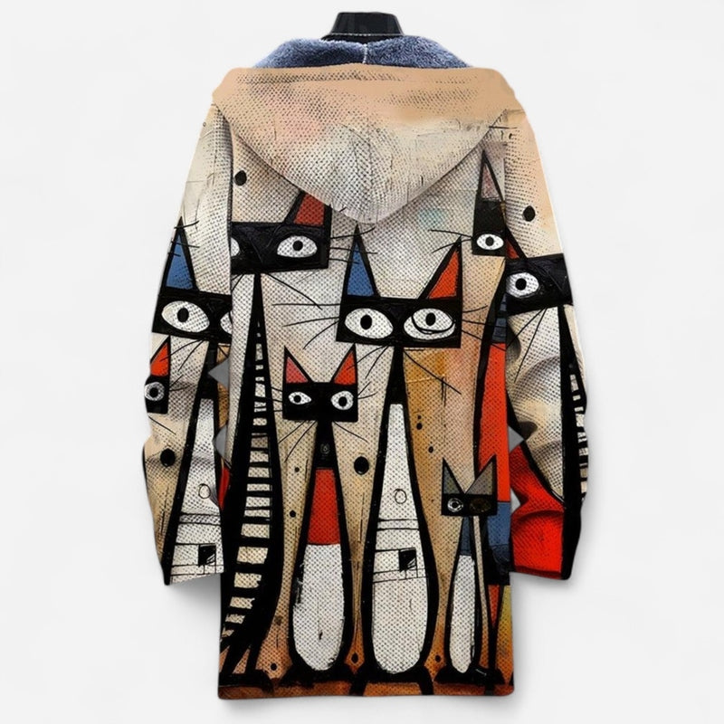 Québec Élégance Womens Sweater Reva - Sweat à capuche de luxe inspiré par l'art unique