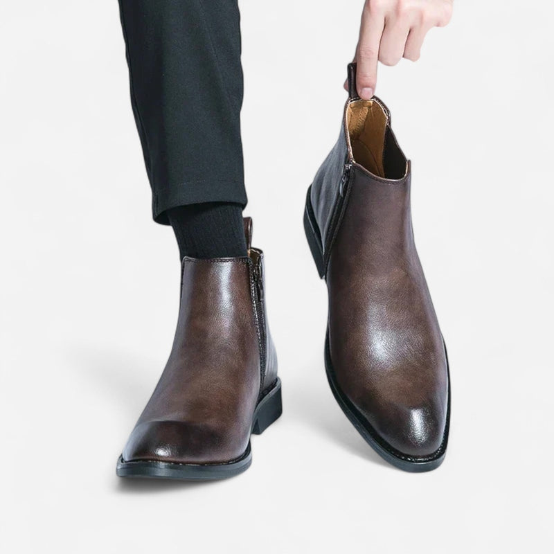 Québec Élégance shoes Cooper - Bottines Chelsea en cuir haut de gamme pour homme