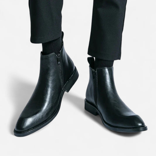 Québec Élégance shoes Cooper - Bottines Chelsea en cuir haut de gamme pour homme