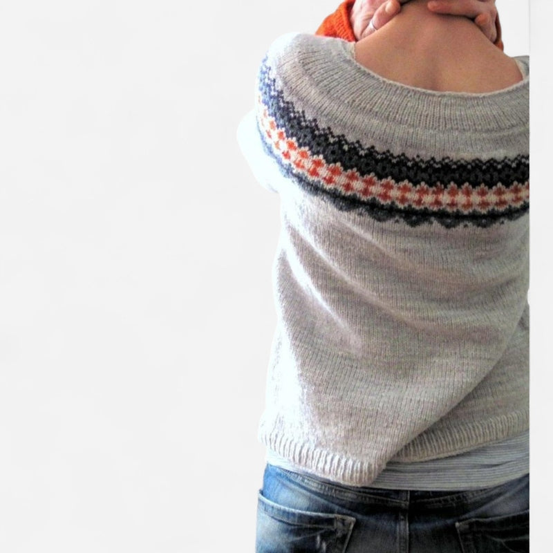 Québec Élégance sweater Carina - Pull vintage en laine ultra-douce avec col rond