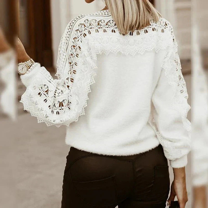 Québec Élégance sweater Cremilda - Pull tricoté tendance pour un style élégant