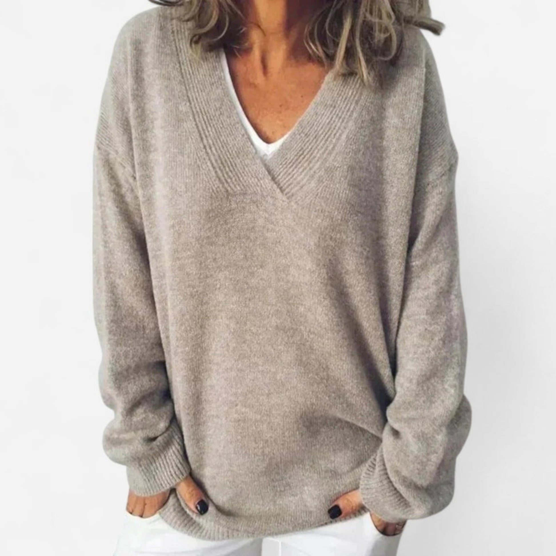Québec Élégance sweater Kaia - Pull élégant et tendance avec col en V chic