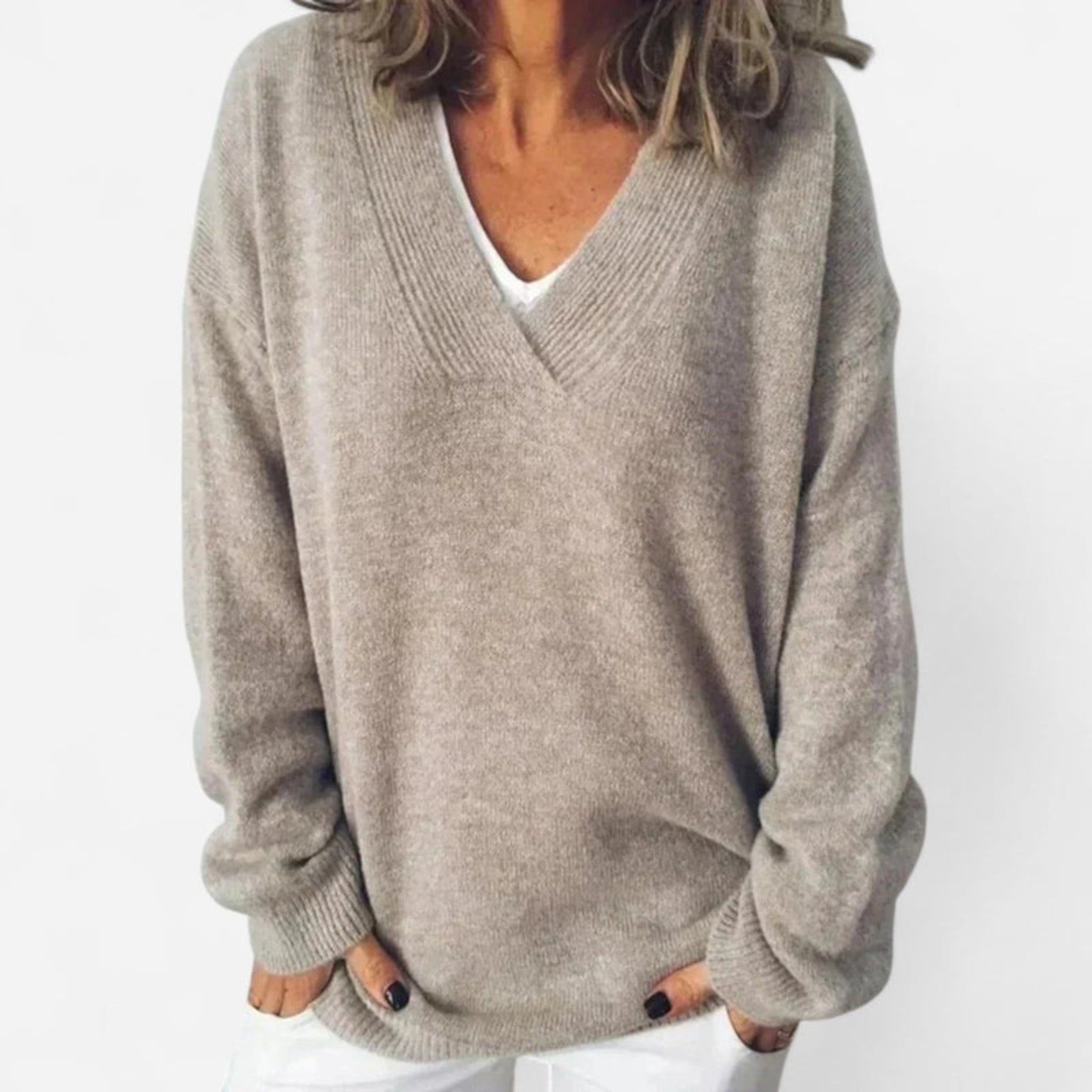Pull Femme Zeagoo En Tricot - Col V, Manches Longues - Couleurs Assorties (Tailles S à XXL)