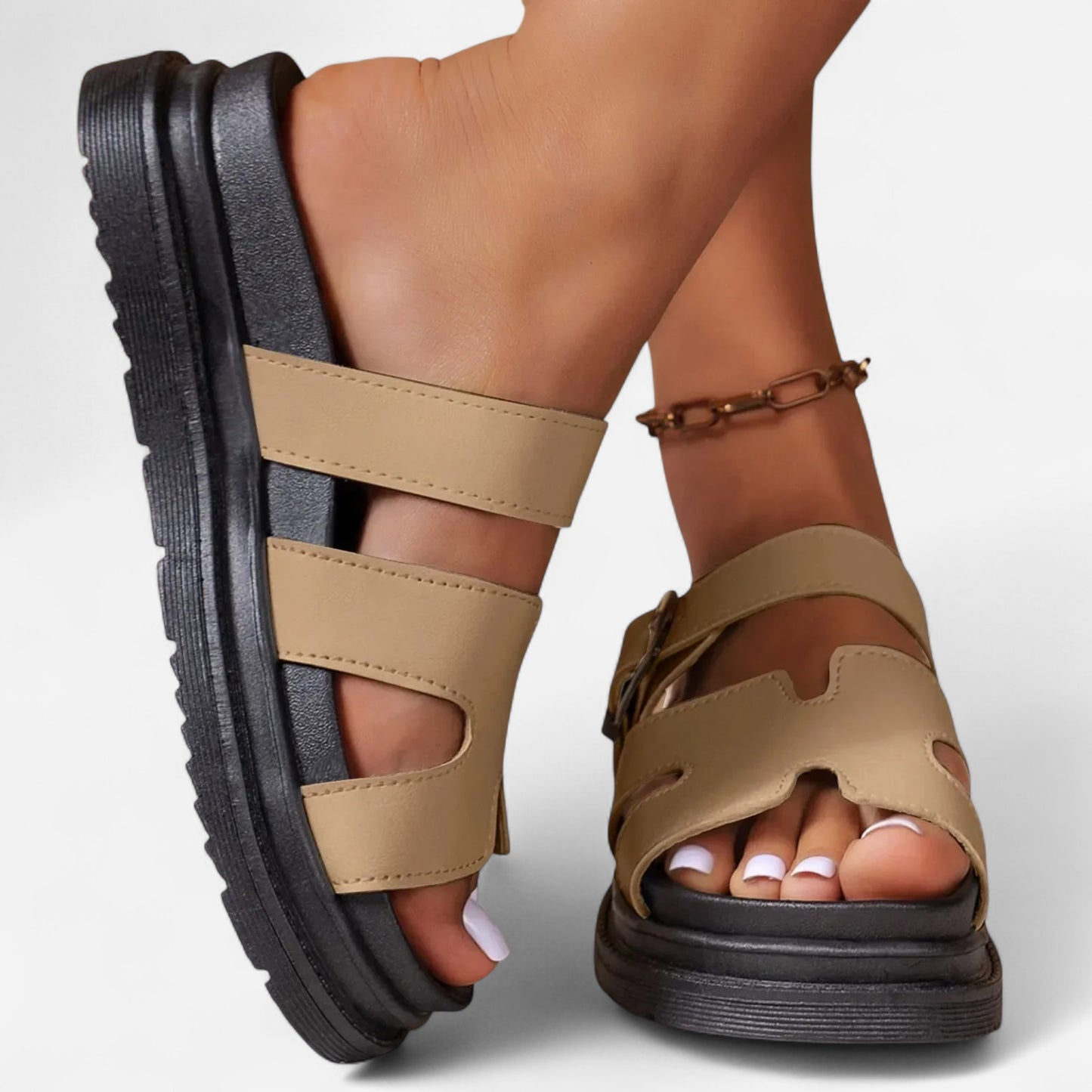 Kassina - Sandales en cuir végétal élégantes et confortables