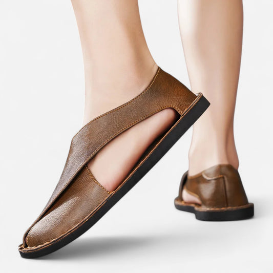 Nomad Sandale Croisée en Cuir de Veau - Élégance et Confort Durable