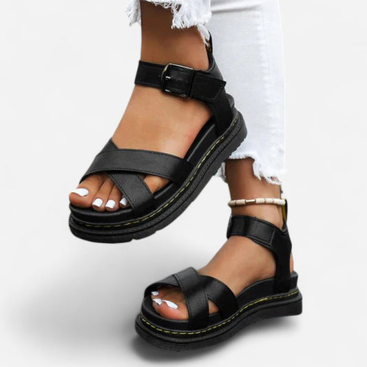 Sandales Plates Chunky - Confort Quotidien avec Sangles Croisées