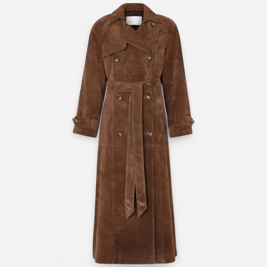Manteau Trench en Suède pour Femme - Élégance et Style Inégalés