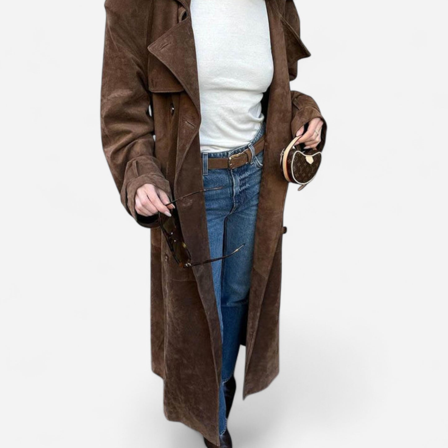 Manteau Trench en Suède pour Femme - Élégance et Style Inégalés