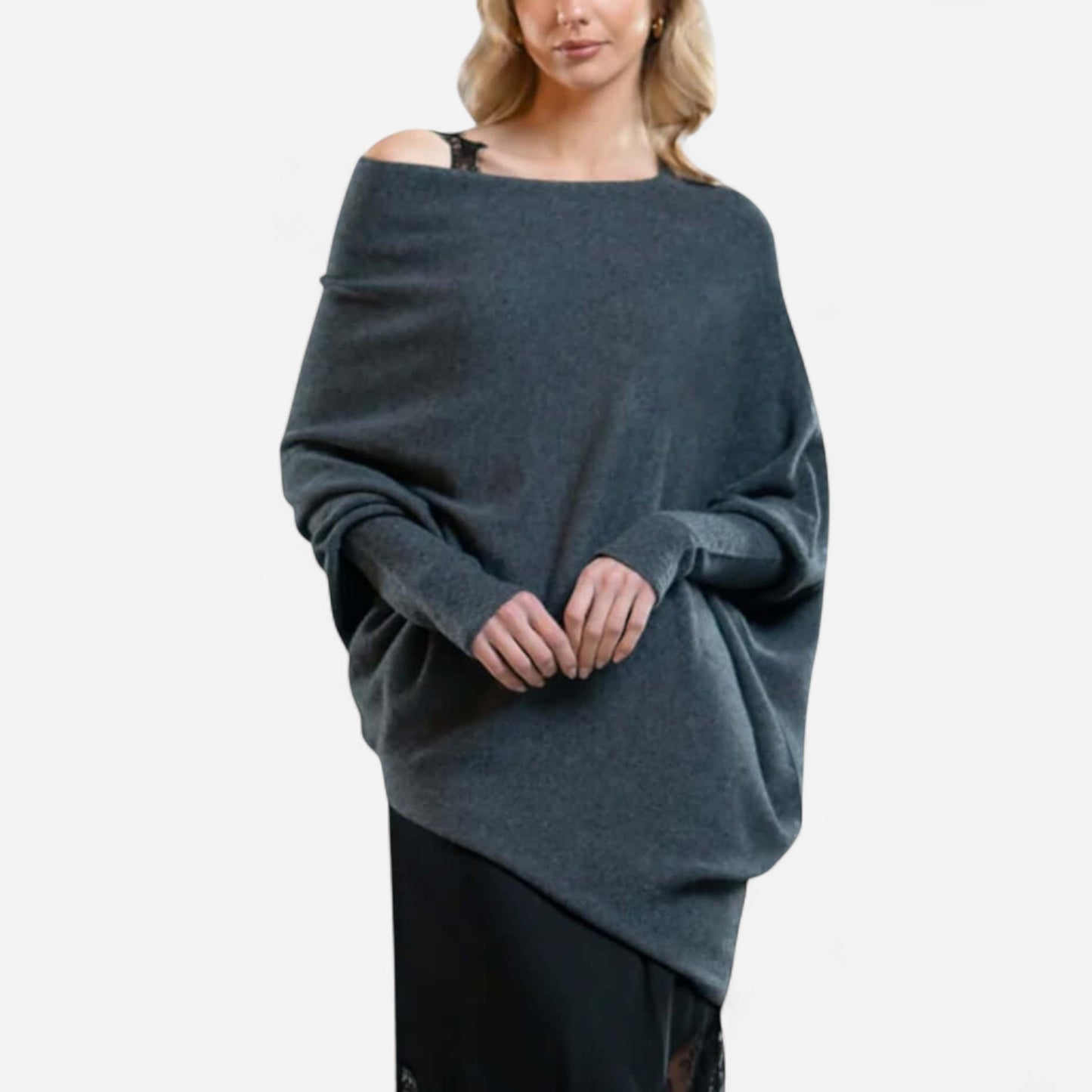 Jennifer Pull Asymétrique à Épaule Découverte pour Femmes - Élégance et Confort Moderne