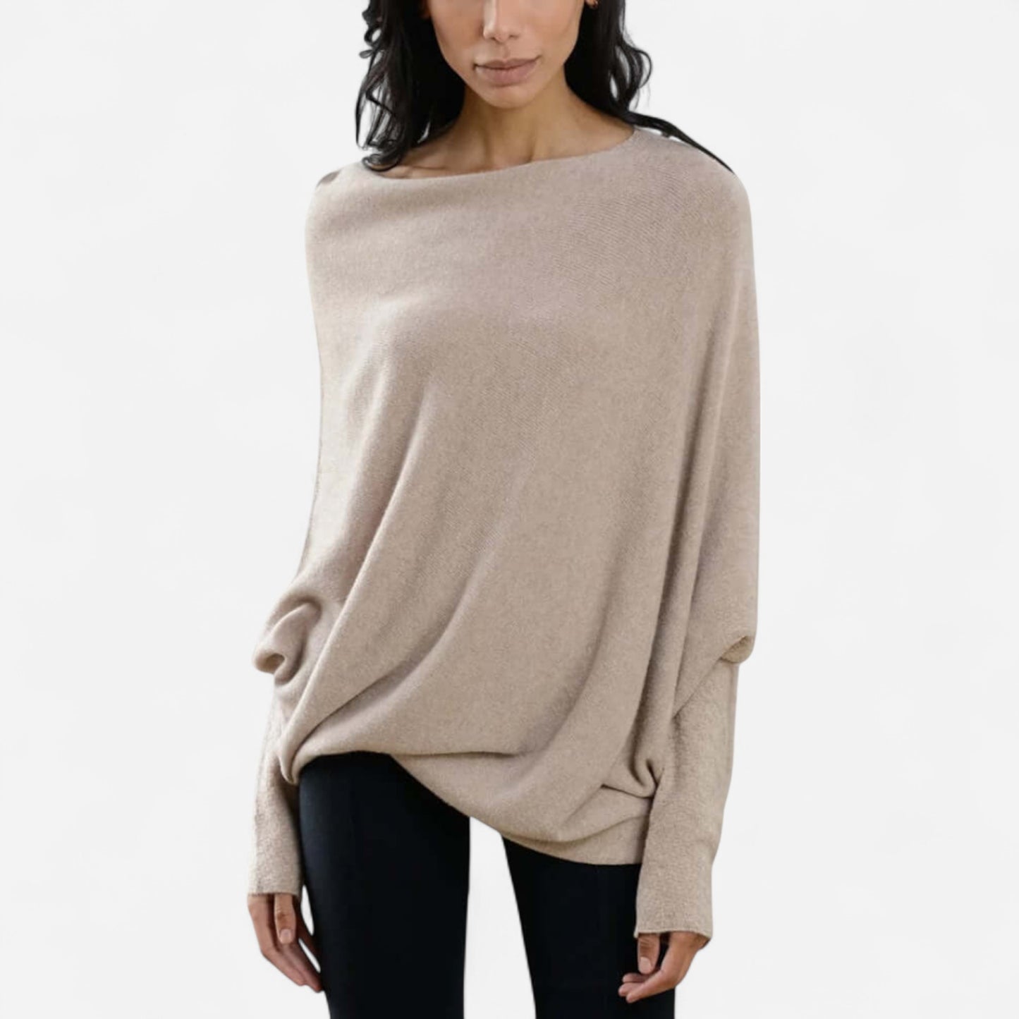 Jennifer Pull Asymétrique à Épaule Découverte pour Femmes - Élégance et Confort Moderne
