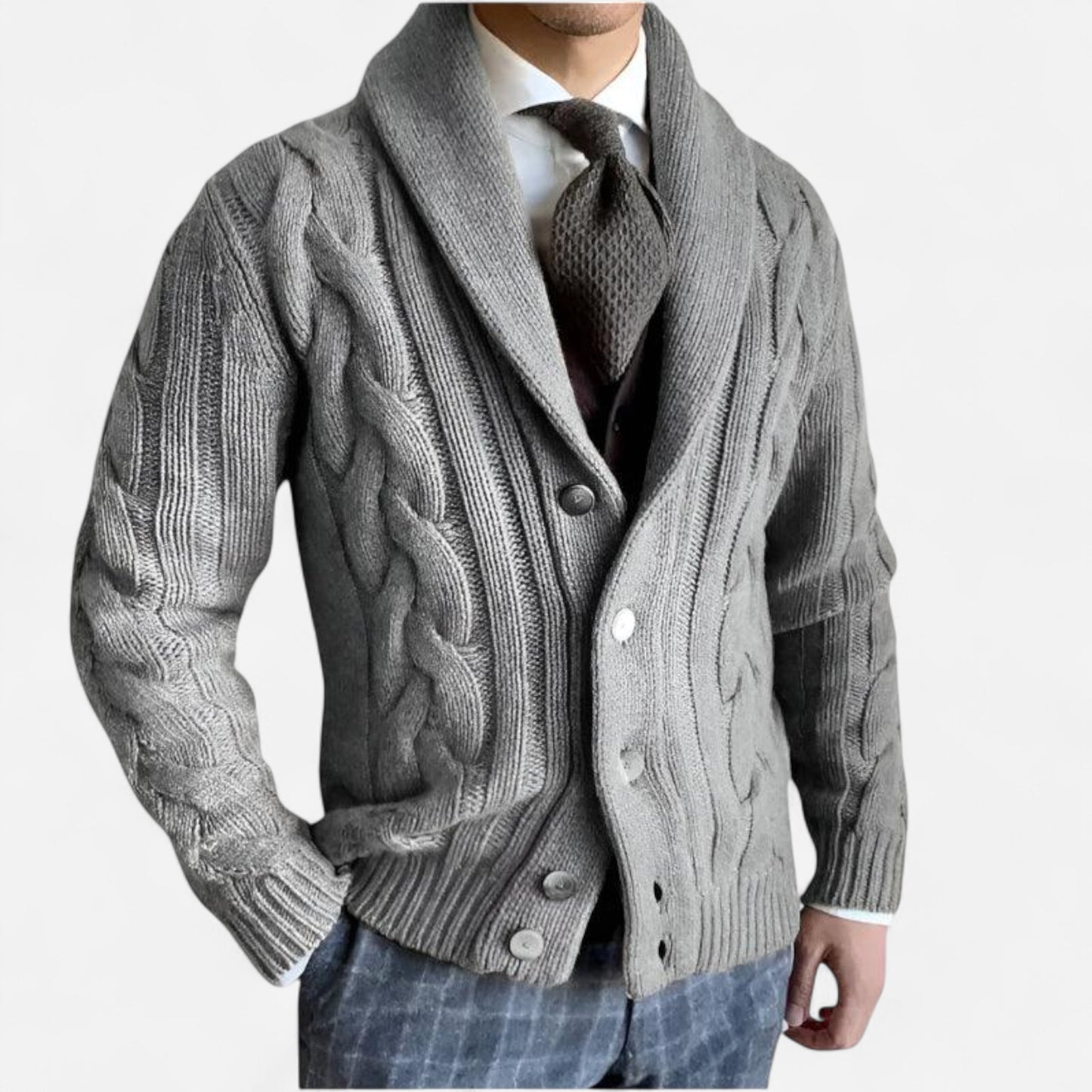 Cardigan en Tricot pour Hommes - Élégance Confortable et Chic