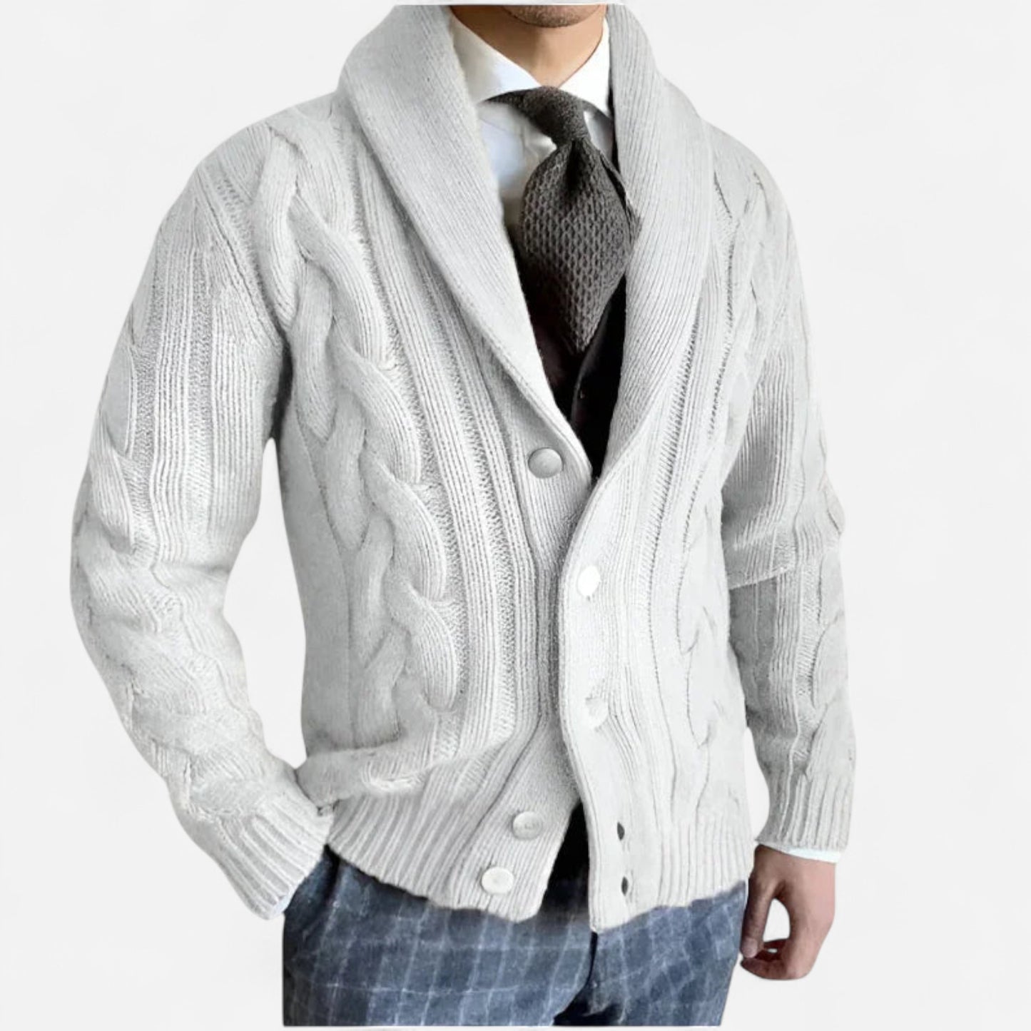 Cardigan en Tricot pour Hommes - Élégance Confortable et Chic