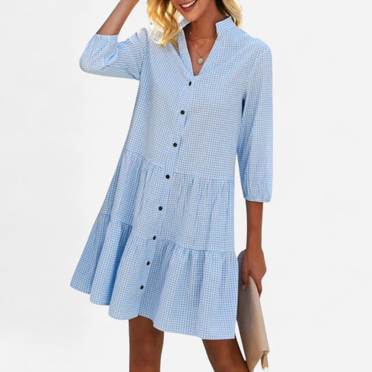 Isalina - Robe d'été à carreaux légère et élégante pour femmes